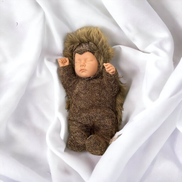 Anne Geddes Other - Anne Geddes Hedgehog Sleeping Baby Doll Plush Vinyl Collectible Vintage 1999